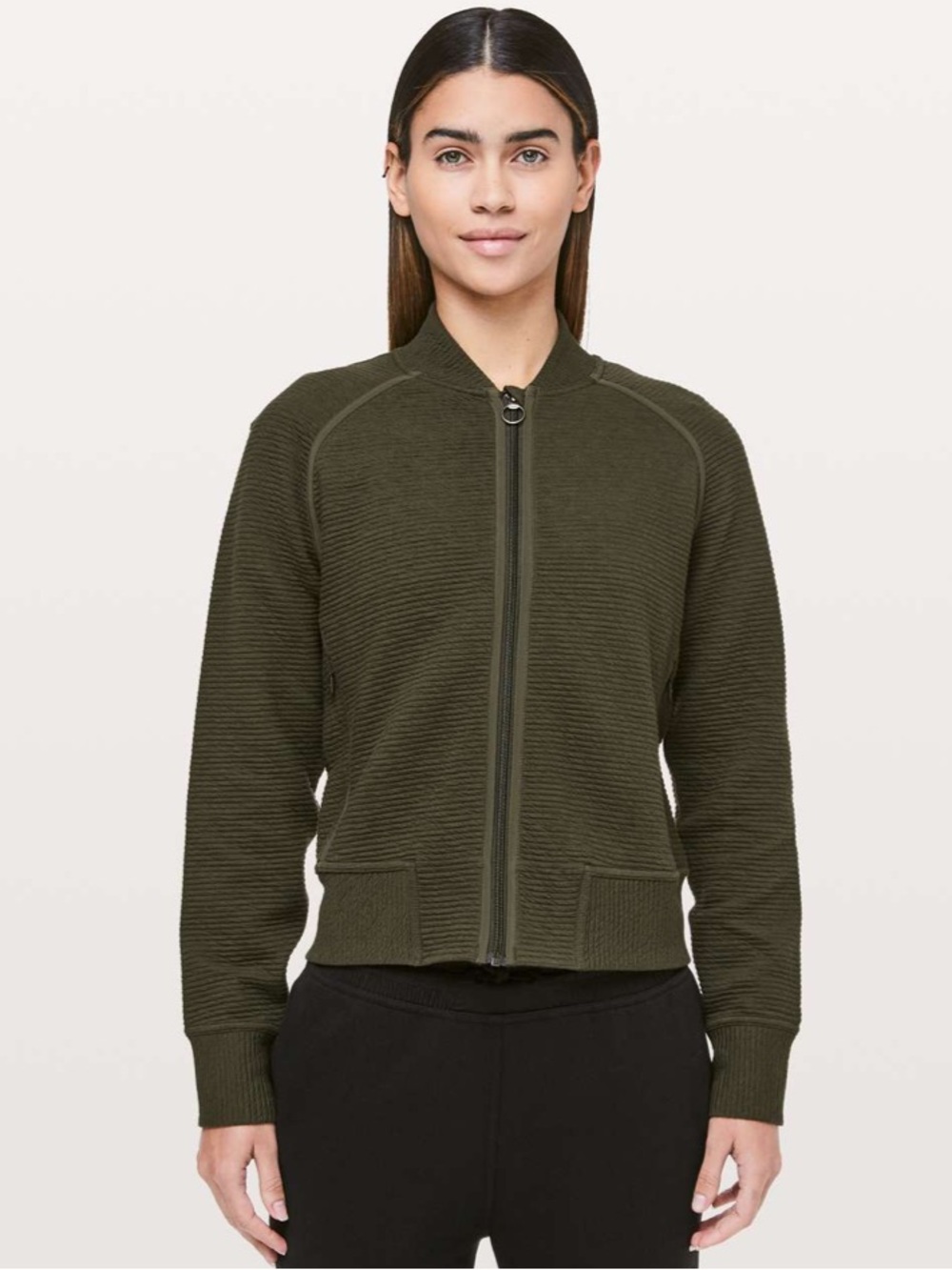 Lululemon On Repeat Bomber Dark Olive Green size  8